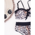 Wholesale New Fashion Bandage Women Bikini 2021 Sexy Beach Two Pieces Leopard Swimwear